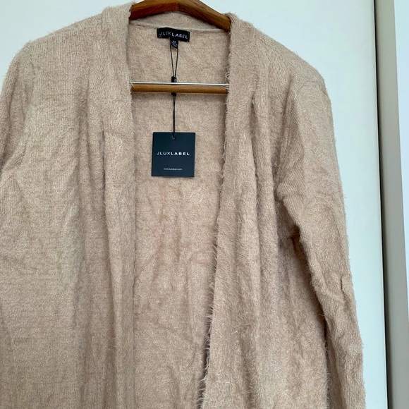 JLUXLABEL TAUPE IMANI FUZZY SWEATER - Picture 2 of 3